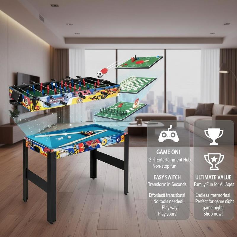 12-in-1 Combo Game Table Set w - مراجعة Air Hockey Table وسعره