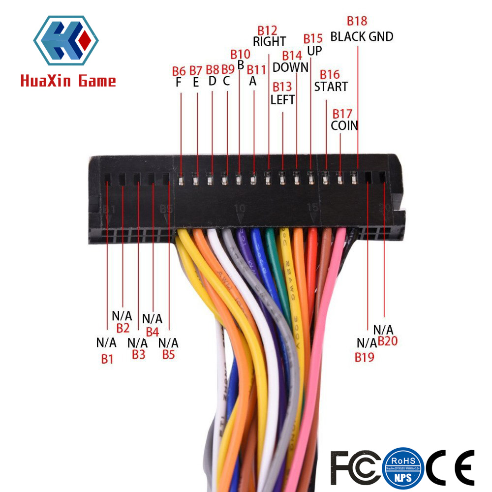 Arcade 40 Pin Cabinet Wire Har - مراجعة Arcade Button Pcb وسعره