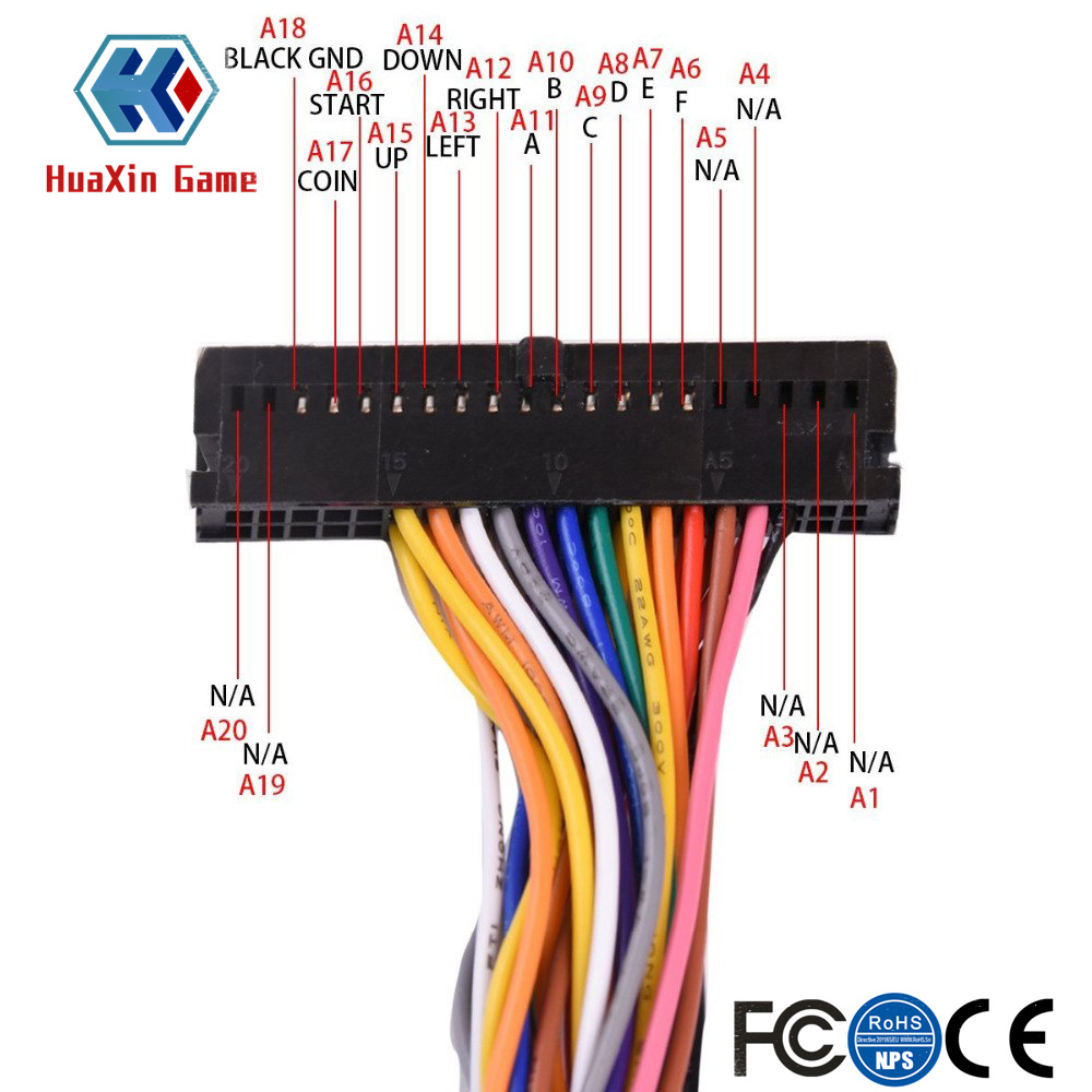 Arcade 40 Pin Cabinet Wire Har - مراجعة Arcade Button Pcb وسعره