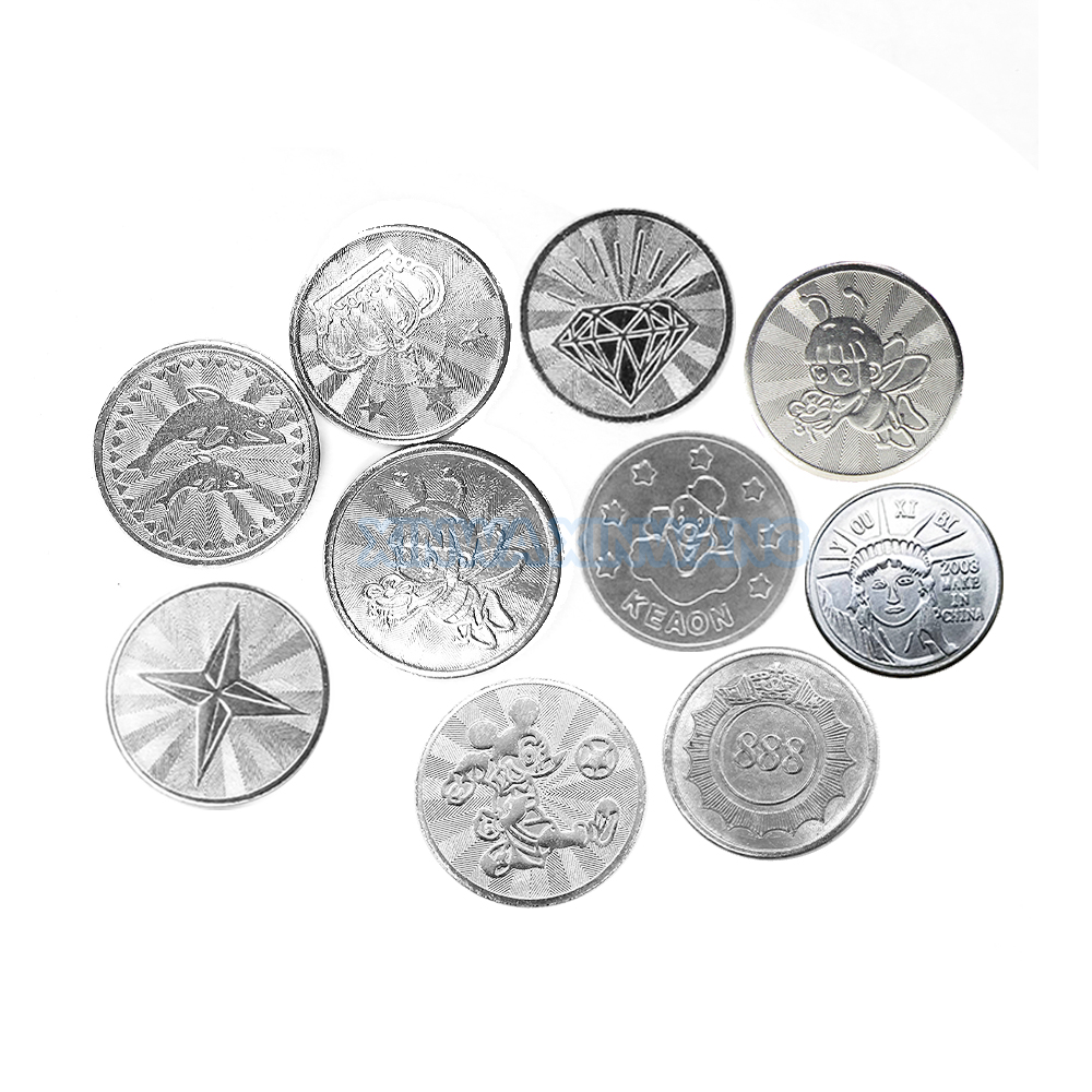 100PCS  Coins Tokens Stainless - مراجعة Arcade Ticket Machine وسعره